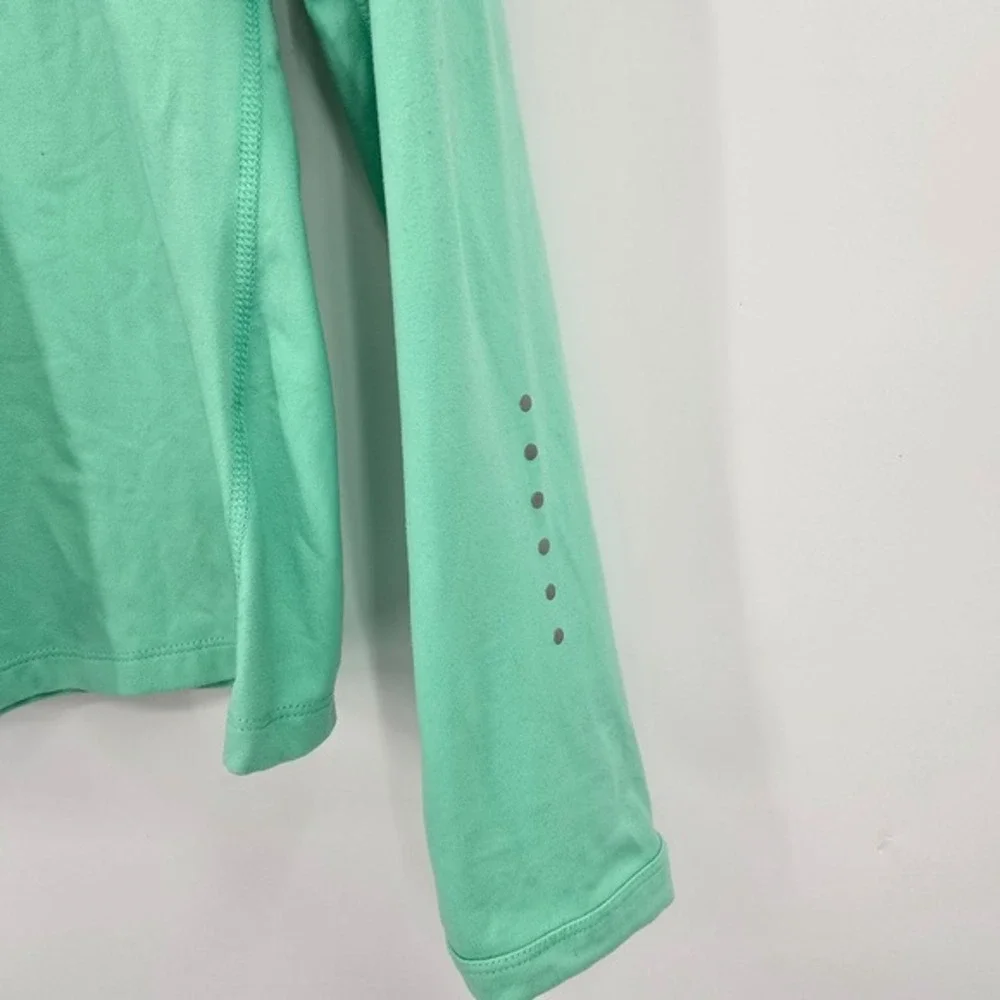 Nike Running Dri-FIT Womens Quarter Zip Pullover Mint Green Large Striped Swoosh - Picture 9 of 13